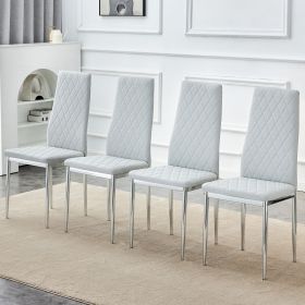 4-piece set of checkered armless high back dining chairs, office chairs. Suitable for restaurants, living rooms, kitchens