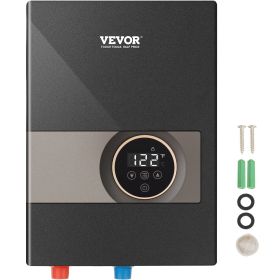 VEVOR Instant Water Heater, 8kw On Demand Electric Tankless Water Boiler, Digital Temperature Display & Easy Installation & 24-Hour Water Supply