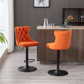 A&A Furniture,Swivel Velvet Barstools Adjusatble Seat Height from 25-33 Inch,17.7inch base