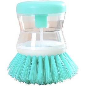 Kitchen Dish Brush with Build in Soap Dispenser (Color: Green)