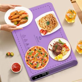 Silicone Electric Roll Up Heating Tray Food Warmers Mat Portable Hot Plates to Keep Food Warm (Color: EWT-LILAC-1)